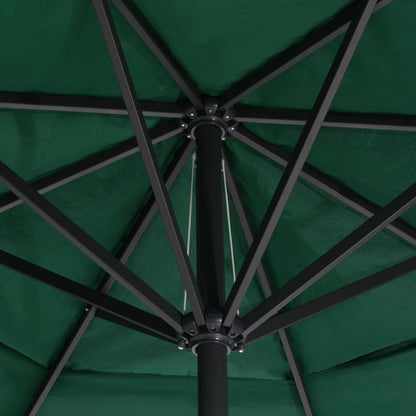 Garden Parasol | Green | 100% Polyester with PA coating, Aluminium, Steel