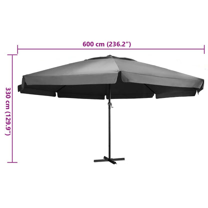 Garden Parasol | Anthracite | Polyester, Aluminium, Steel
