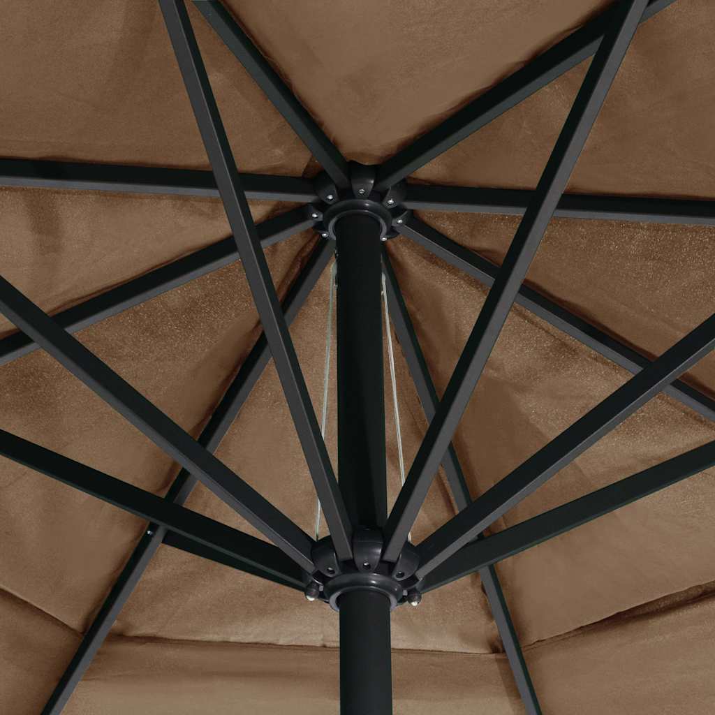 Garden Parasol with Aluminium Pole 600 cm Taupe