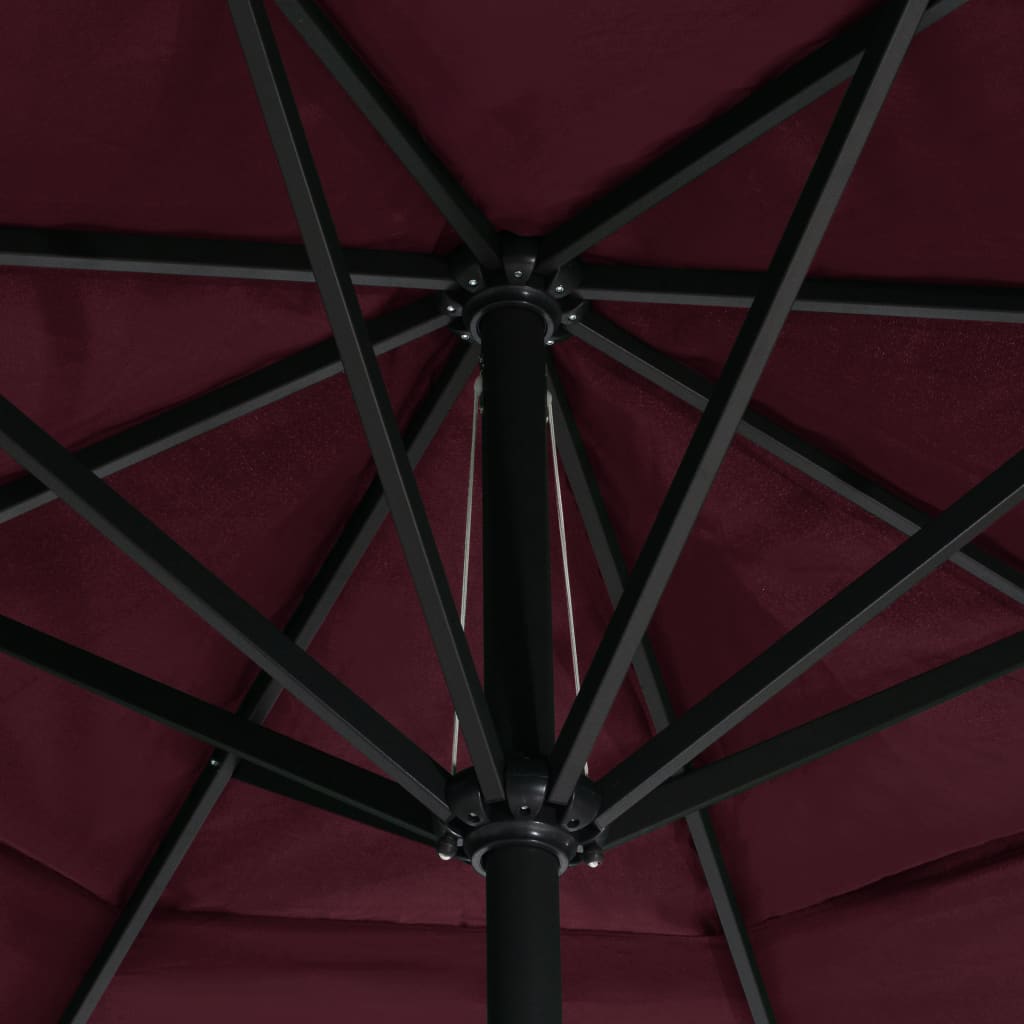 Garden Parasol with Aluminium Pole 600 cm Bordeaux Red