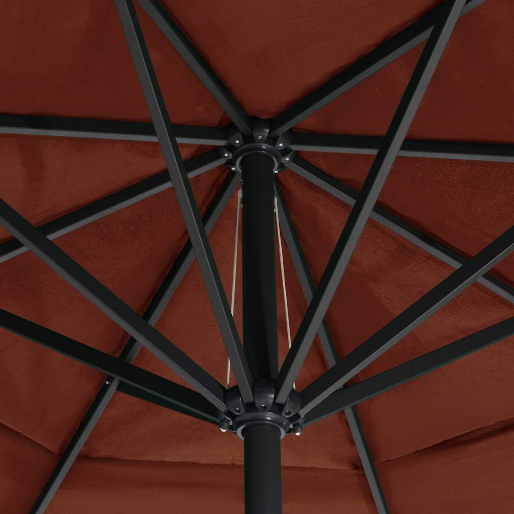 Garden Parasol with Aluminium Pole 600 cm Terracotta