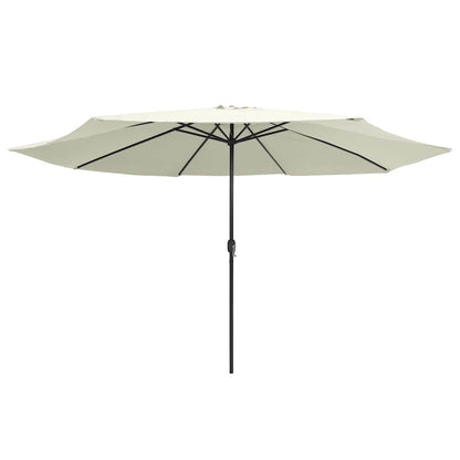 Garden Parasol with Metal Pole 390 cm Sand White