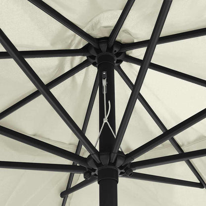 Garden Parasol with Metal Pole 390 cm Sand White