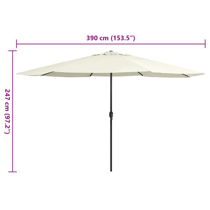 Garden Parasol | Sand White | Polyester, Metal | Large