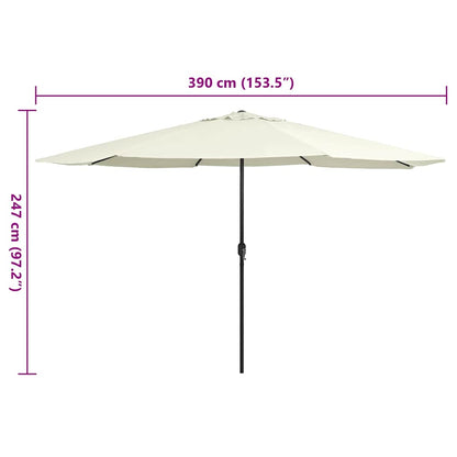 Garden Parasol with Metal Pole 390 cm Sand White