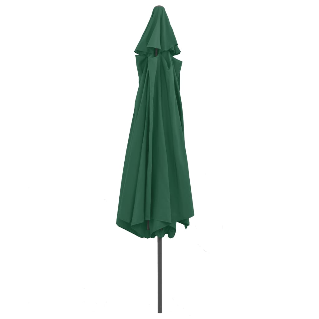 Garden Parasol | Green | Polyester, Metal | Large | Tiltable
