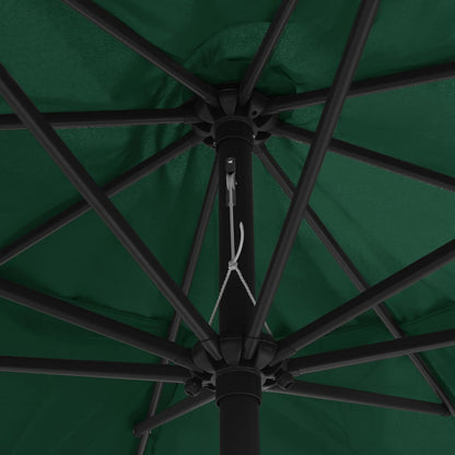 Garden Parasol | Green | Polyester, Metal | Large | Tiltable