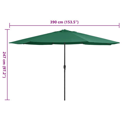 Garden Parasol | Green | Polyester, Metal | Large | Tiltable