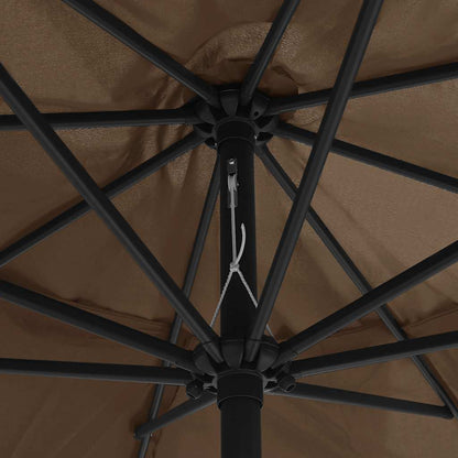 Garden Parasol with Metal Pole 390 cm Taupe