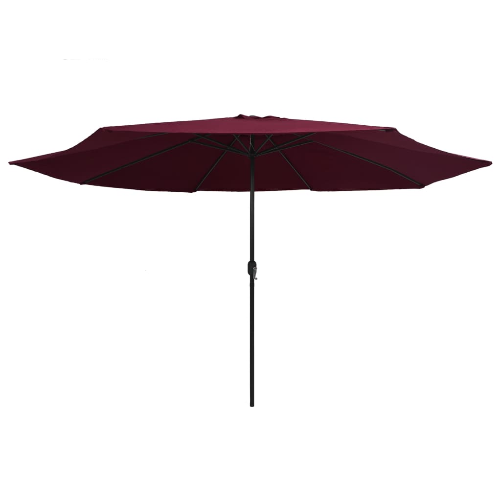 Garden Parasol with Metal Pole 390 cm Bordeaux Red
