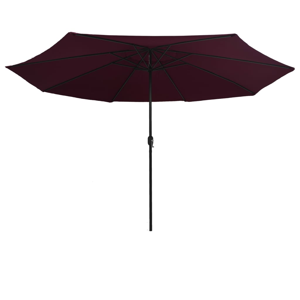 Garden Parasol with Metal Pole 390 cm Bordeaux Red