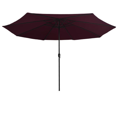 Garden Parasol with Metal Pole 390 cm Bordeaux Red