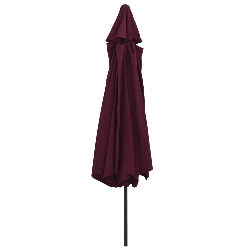 Garden Parasol with Metal Pole 390 cm Bordeaux Red