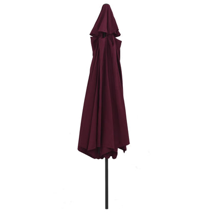 Garden Parasol with Metal Pole 390 cm Bordeaux Red