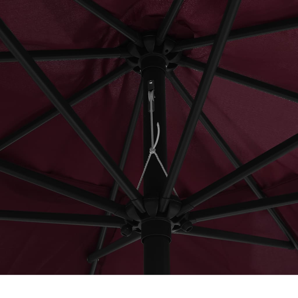 Garden Parasol with Metal Pole 390 cm Bordeaux Red