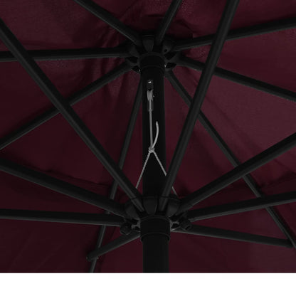 Garden Parasol with Metal Pole 390 cm Bordeaux Red