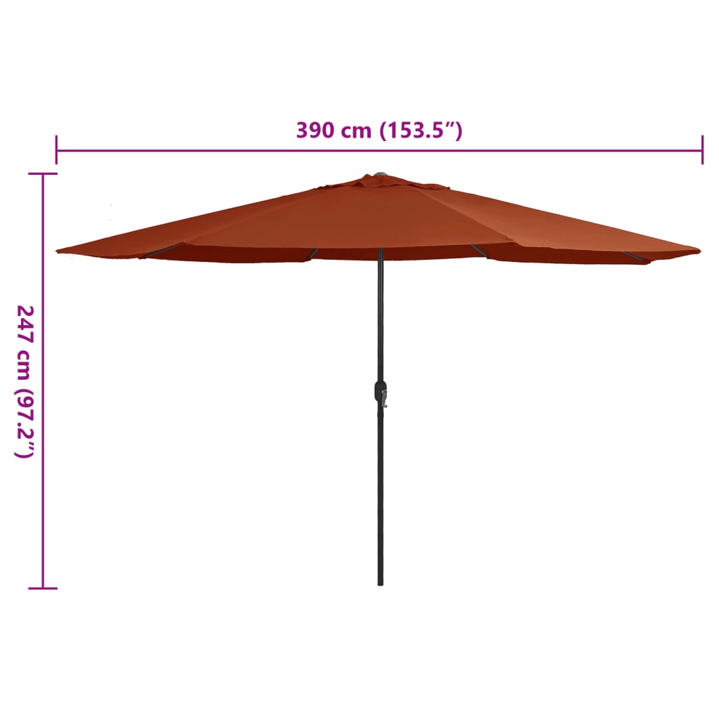 Garden Parasol | Terracotta | Polyester, Metal | Large