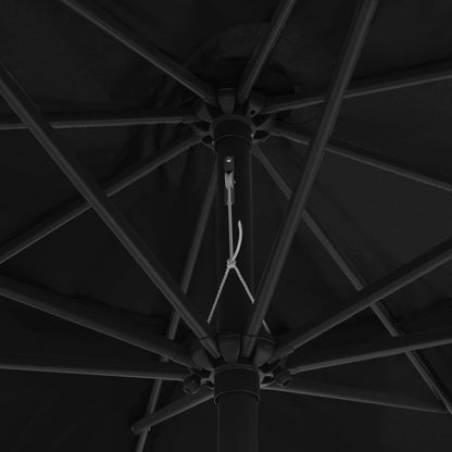 Garden Parasol | Black | Metal, Polyester | Large |  Tiltable