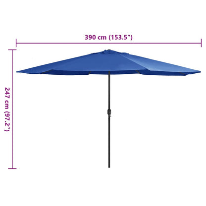 Garden Parasol | Azure Blue | 100% polyester, metal | Large | Collapsible