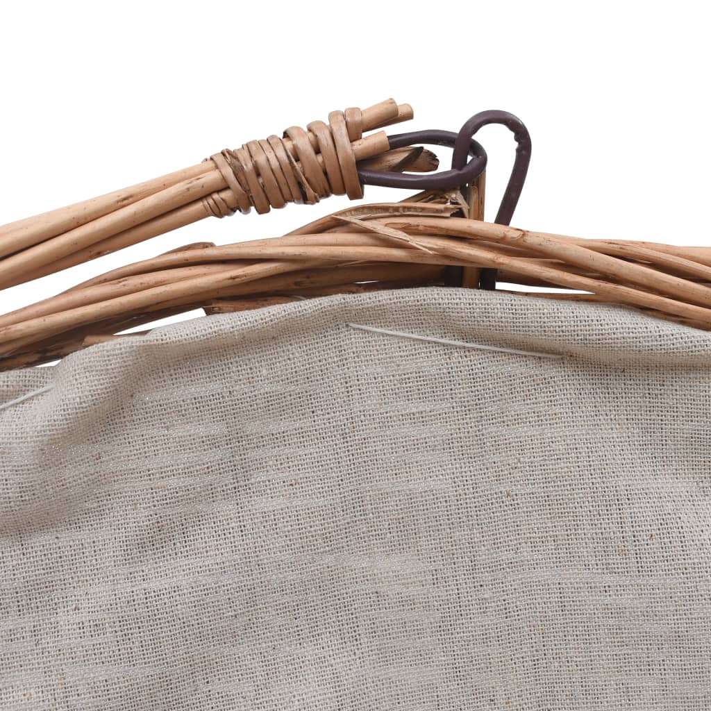 Firewood Basket with Handle 60x44x55 cm Natural Willow