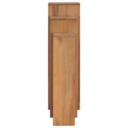 286278 vidaXL 3 Piece Plant Stand Set Solid Teak Wood