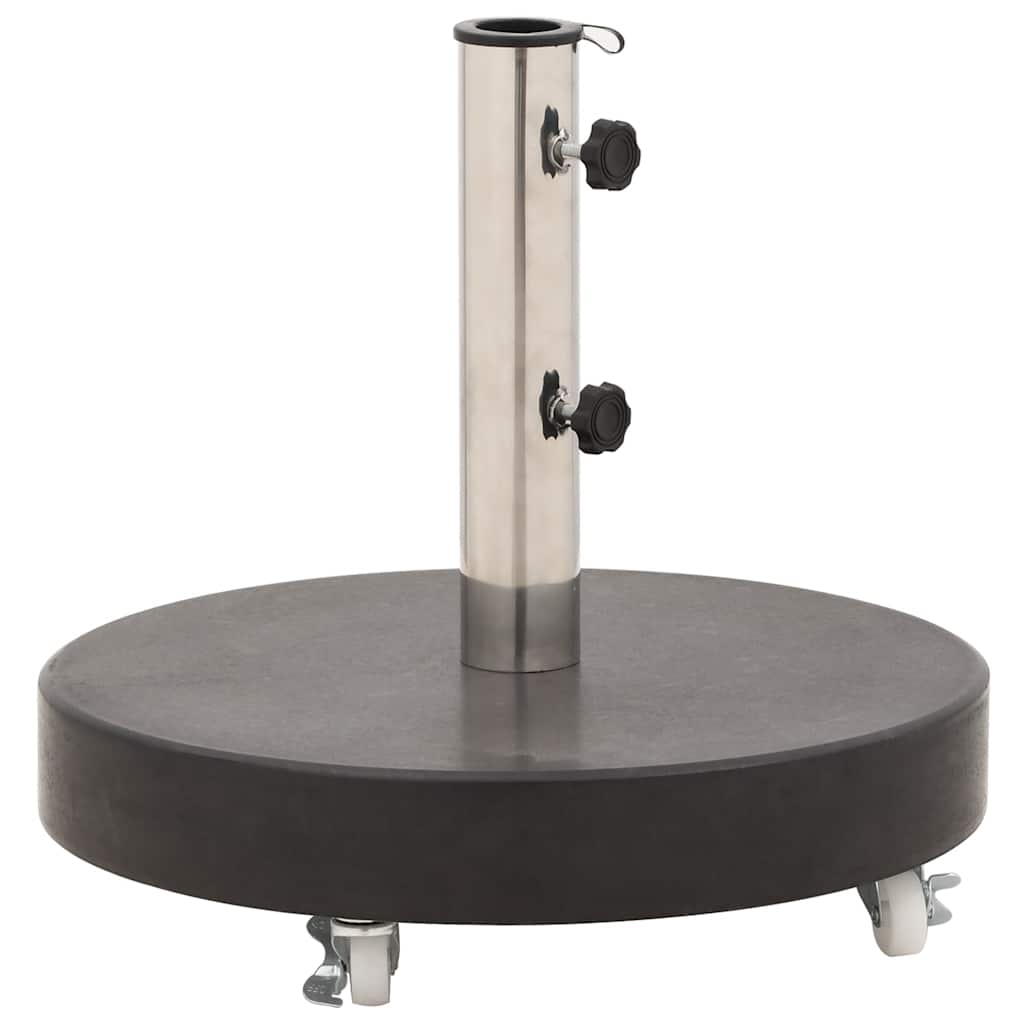 Parasol Base | Black | Granite, Stainless Steel | 30 kg | Rollable