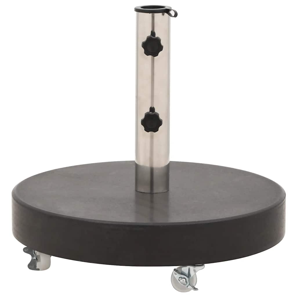 Parasol Base | Black | Granite, Stainless Steel | 30 kg | Rollable