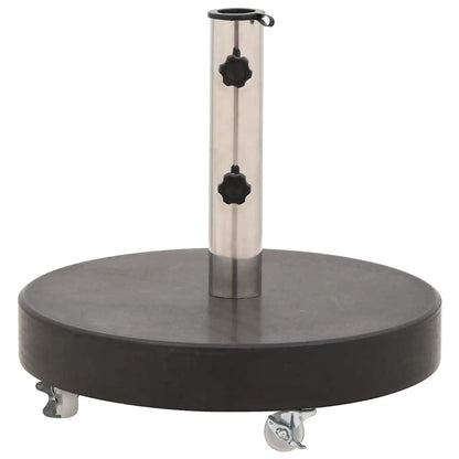 Parasol Base | Black | Granite, Stainless Steel | 30 kg | Rollable