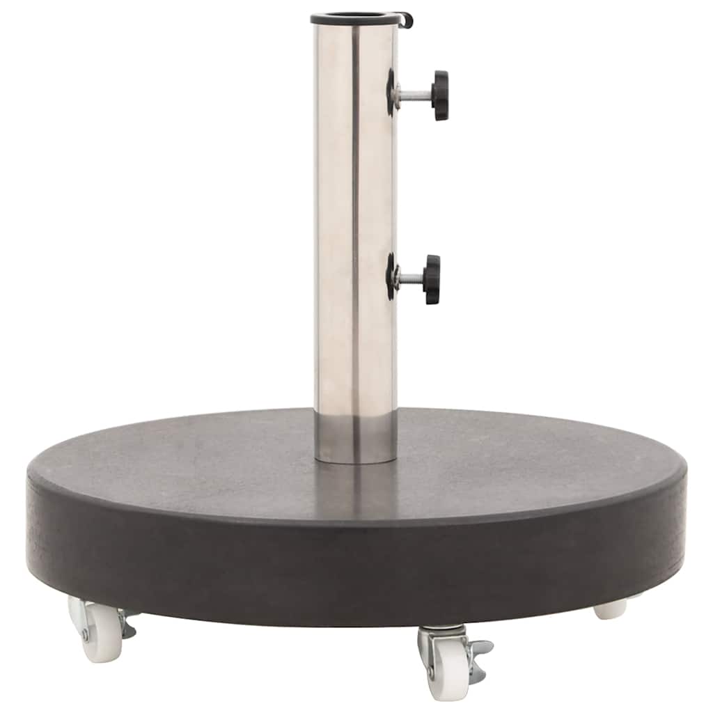Parasol Base | Black | Granite, Stainless Steel | 30 kg | Rollable