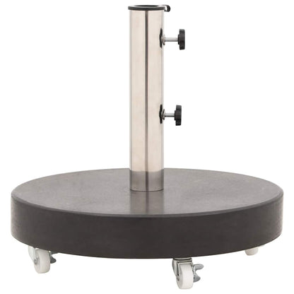 Parasol Base | Black | Granite, Stainless Steel | 30 kg | Rollable