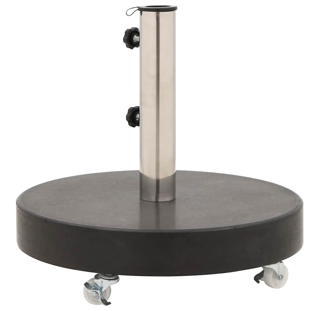 Parasol Base | Black | Granite, Stainless Steel | 30 kg | Rollable