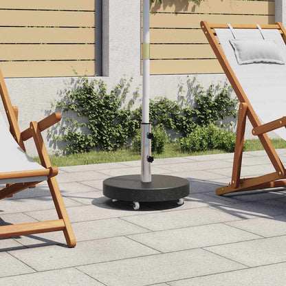 Parasol Base | Black | Granite, Stainless Steel | 30 kg | Rollable