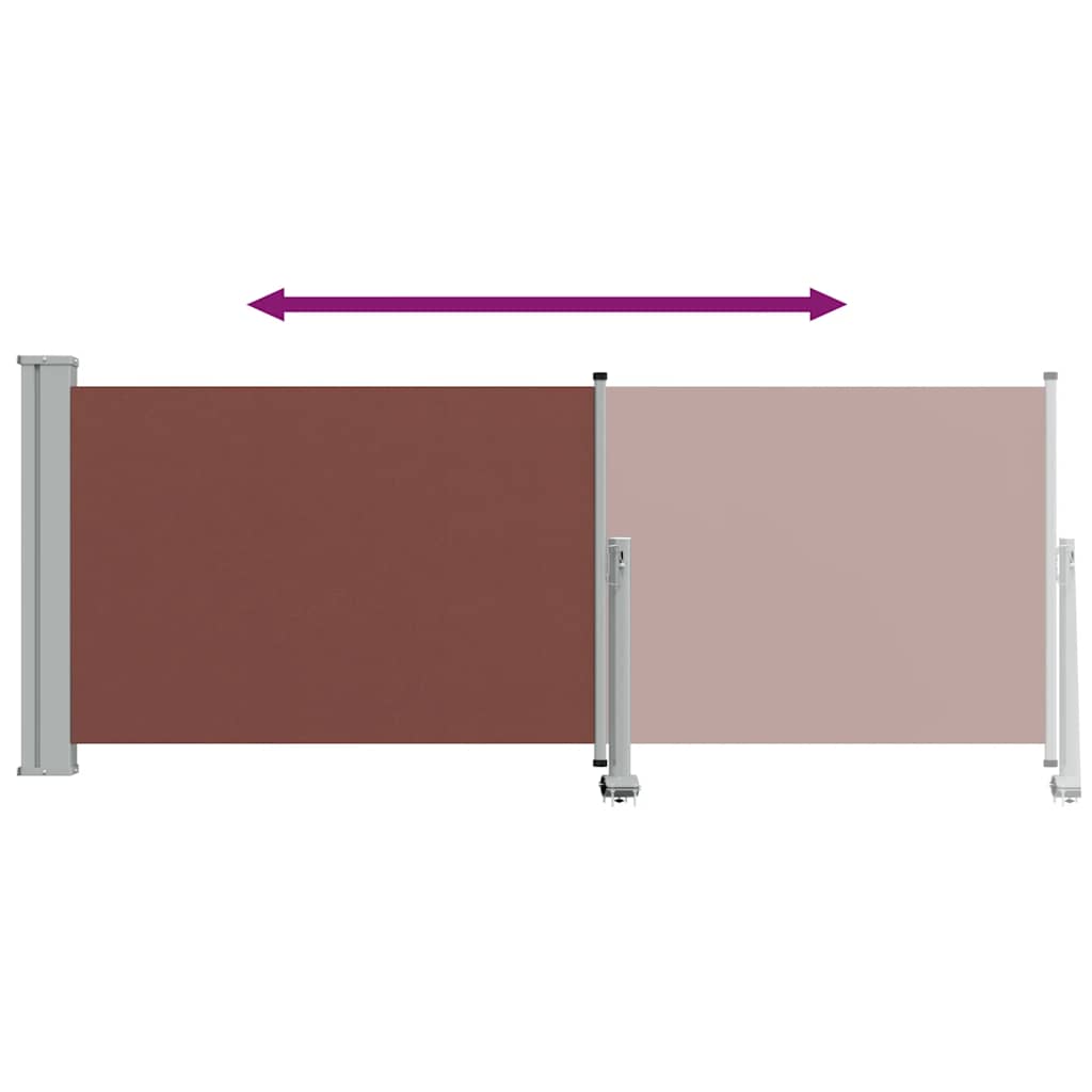 Patio Retractable Side Awning 100x300 cm Brown