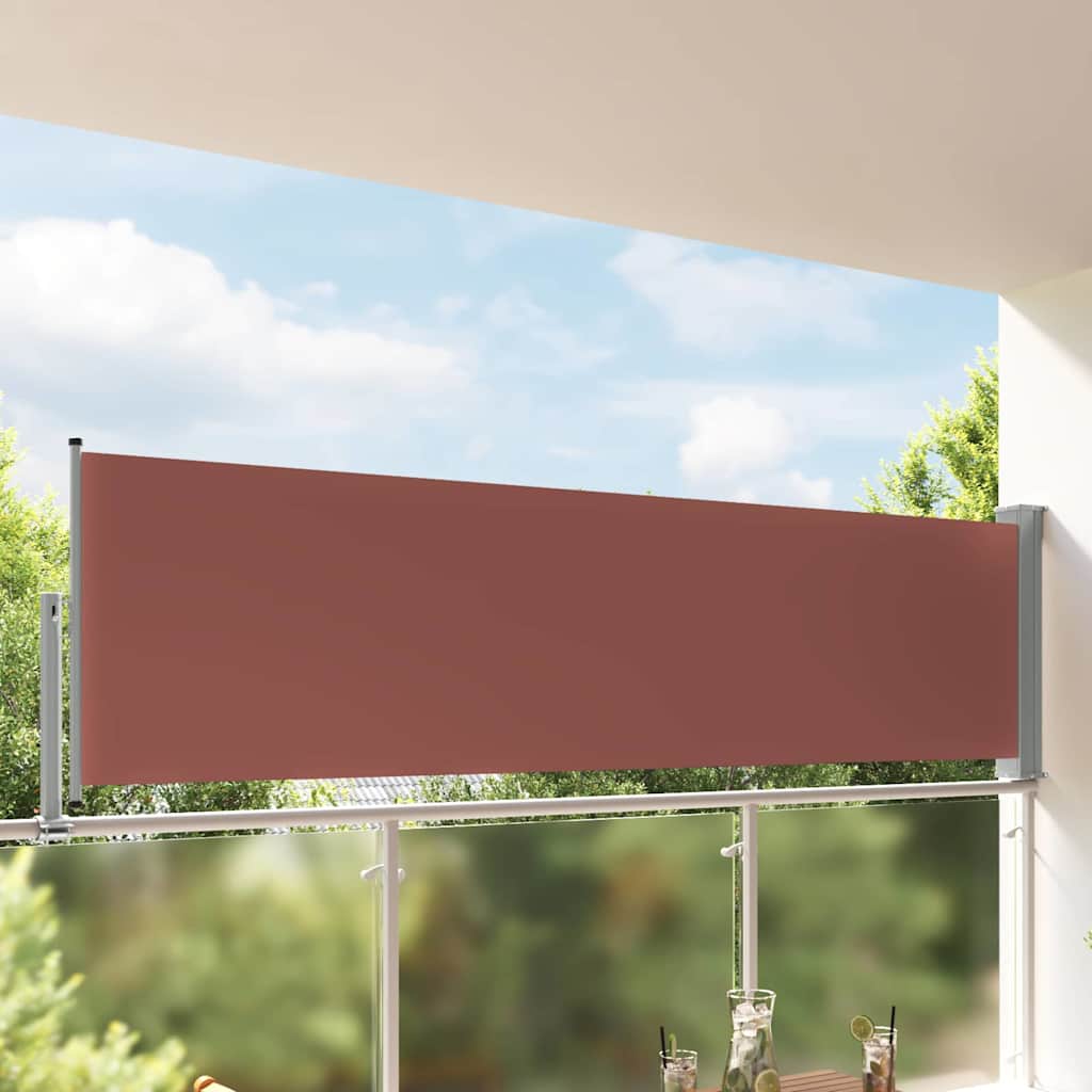 Patio Retractable Side Awning 100x300 cm Brown
