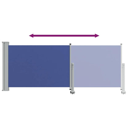 Patio Retractable Side Awning 100x300 cm Blue