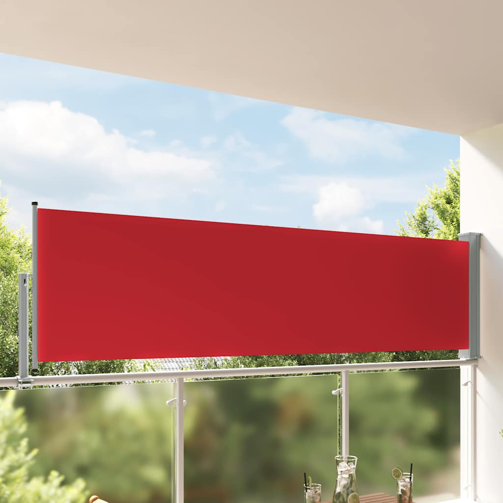 Patio Retractable Side Awning 100x300 cm Red