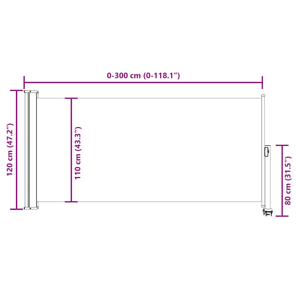 Side Awning | Brown screen, Grey stand