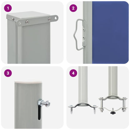 Patio Retractable Side Awning 120x300 cm Blue