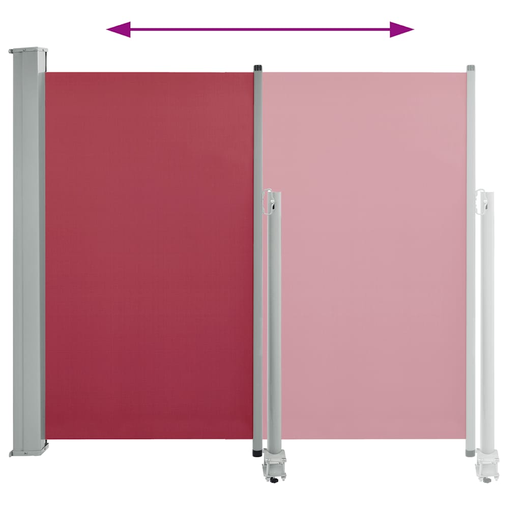 Patio Retractable Side Awning 120x300 cm Red