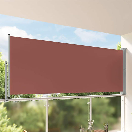 Patio Retractable Side Awning 140 x 300 cm Brown