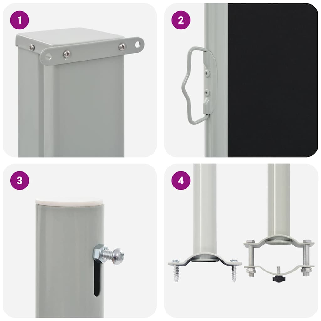 Patio Retractable Side Awning 60x300 cm Black