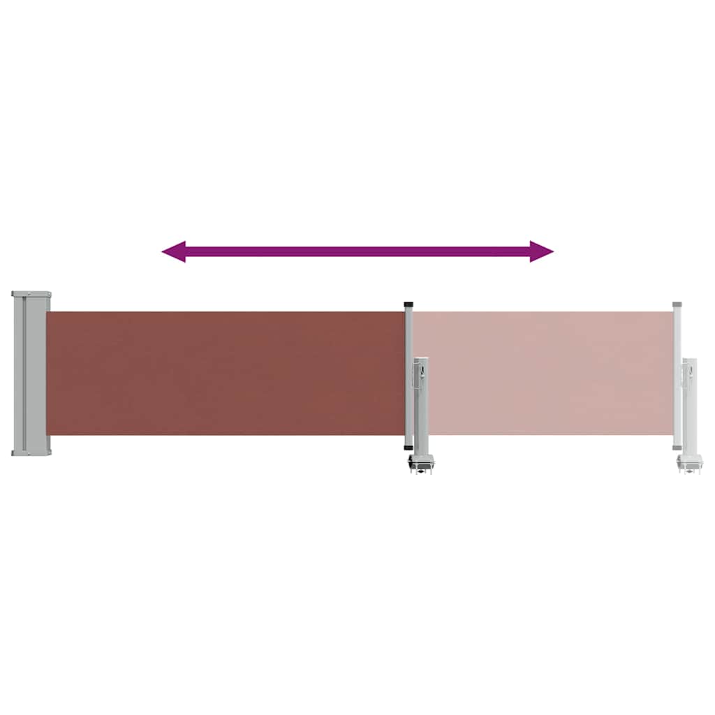 48355 vidaXL Patio Retractable Side Awning 60x300 cm Brown