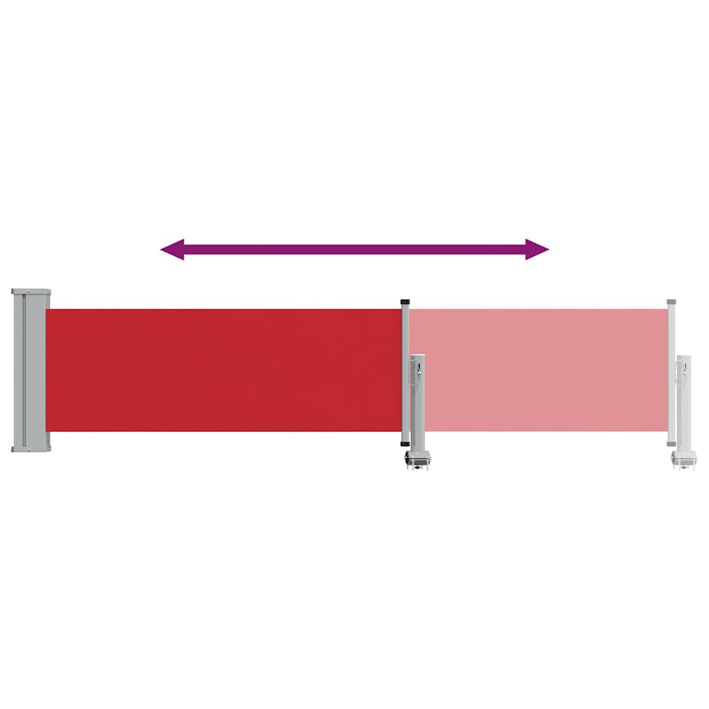 Patio Retractable Side Awning 60x300 cm Red