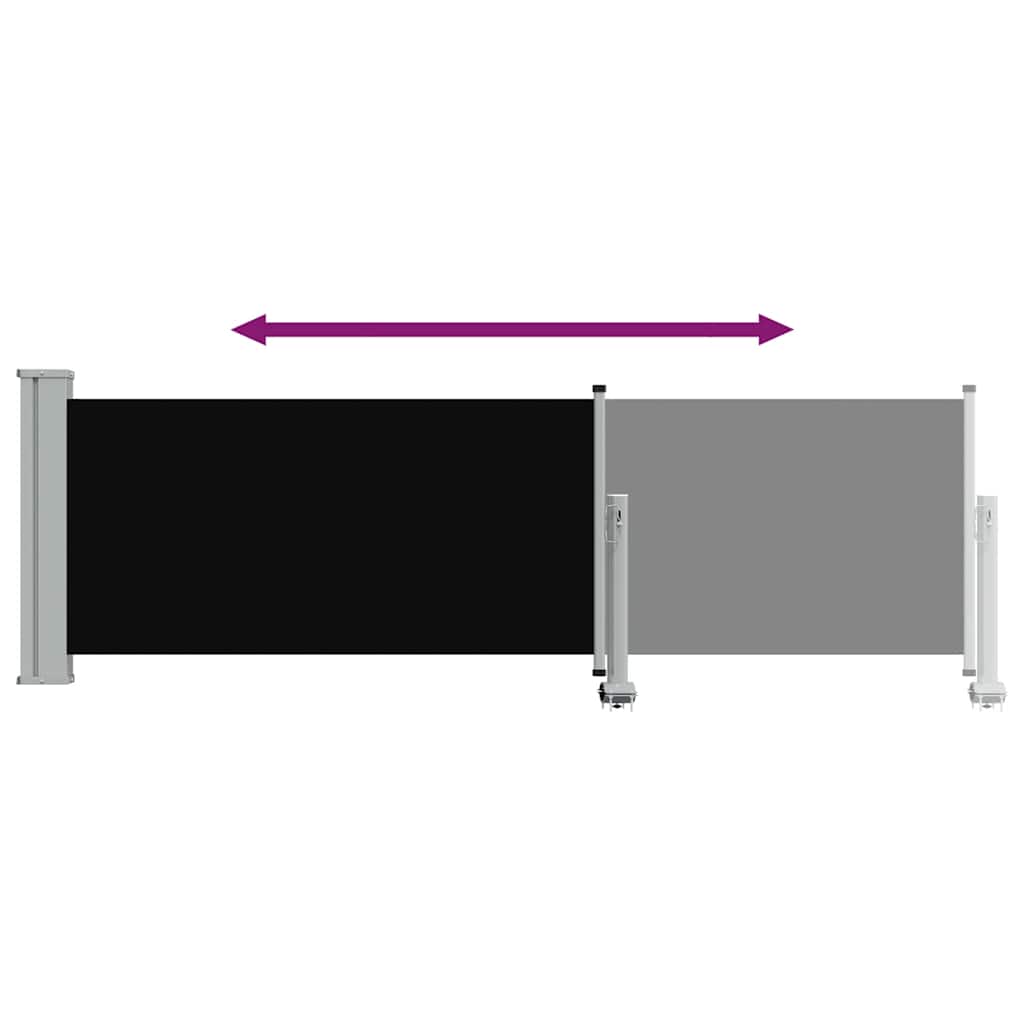 Patio Retractable Side Awning 80x300 cm Black