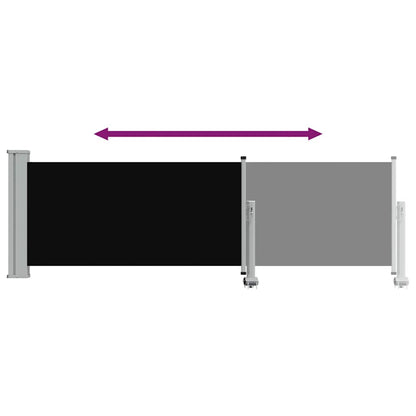 Patio Retractable Side Awning 80x300 cm Black