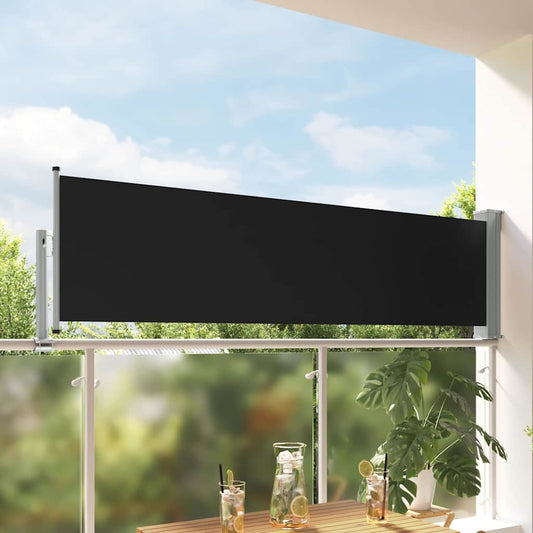 Patio Retractable Side Awning 80x300 cm Black