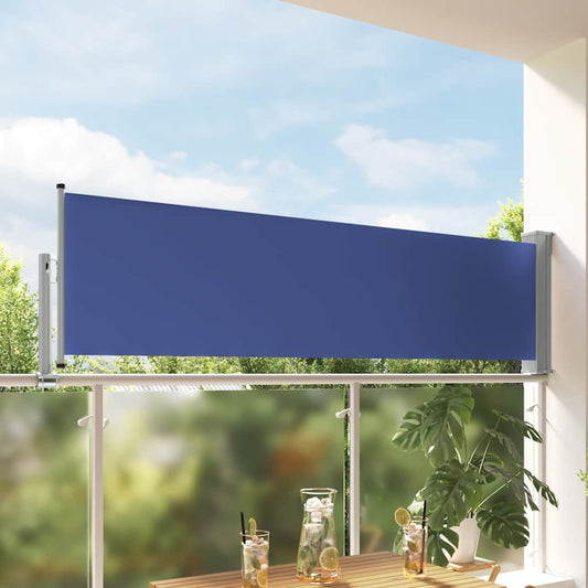 Patio Retractable Side Awning 80x300 cm Blue