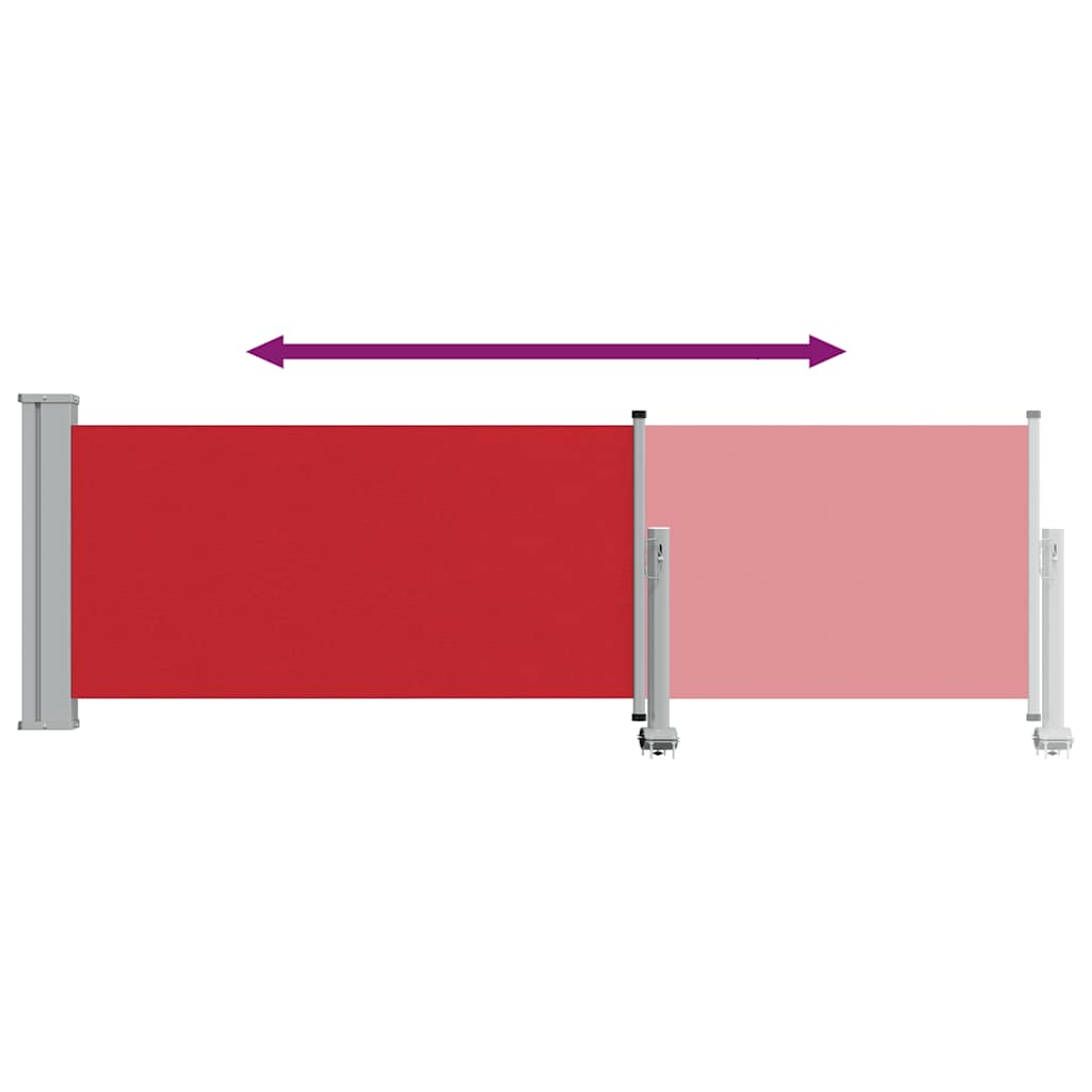 Patio Retractable Side Awning 80x300 cm Red
