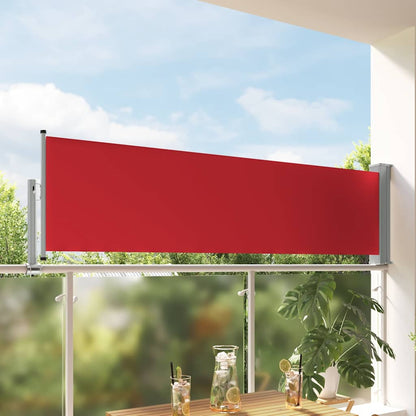 Patio Retractable Side Awning 80x300 cm Red