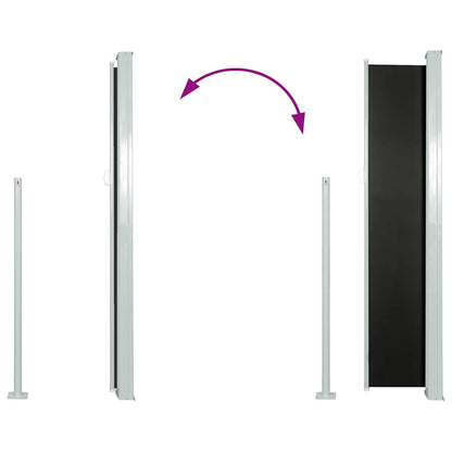 Patio Retractable Side Awning 170x300 cm Black